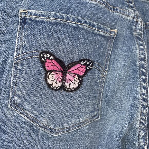 Levi’s Classic Boot butterfly Patches Denim Light Blue jeans Size 2 - Picture 8 of 13